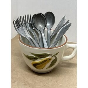 VINTAGE CHILDS DOLL SIZED ALUMINUM FLATWARE 11 Pieces, Made In Italy